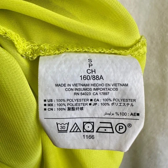 Old Navy Citron Yellow Chartreuse Semi Sheer Flowy Sleeveless Top Size Small - Picture 4 of 5